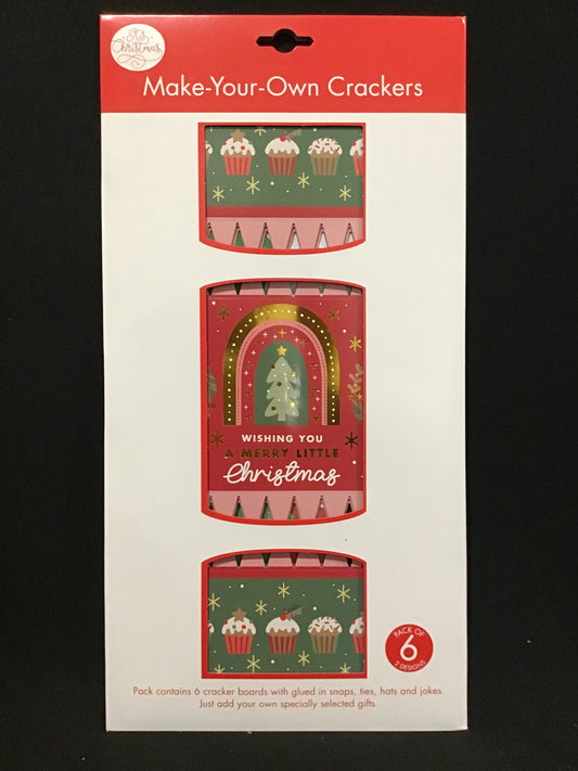 Christmas DIY Cracker Bon Bons - Tree & Cakes Theme  - 6 per pk