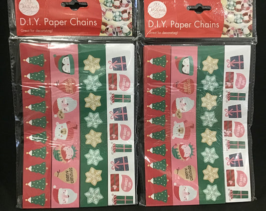DIY Paper Chains - Trees/Snowflakes/Presents/Faces x 2 packs