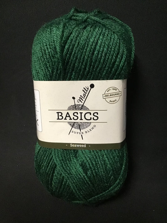 Malli Basics Super Blend Yarn - 8 Ply - Seaweed - 100g - 100% Acrylic