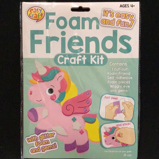 Foam Friends Craft Kit - Just Peel and Stick - Unicorn #2 - Makes 1