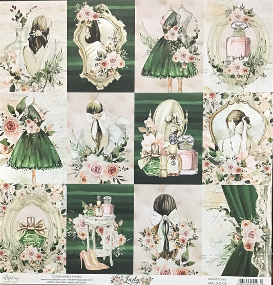 Mintay - Lady - 1x Double sided sheet - 30.5x30.5cm
