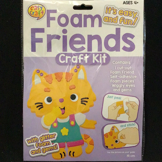 Foam Friends Craft Kit - Just Peel and Stick - Cute Cat - Makes 1