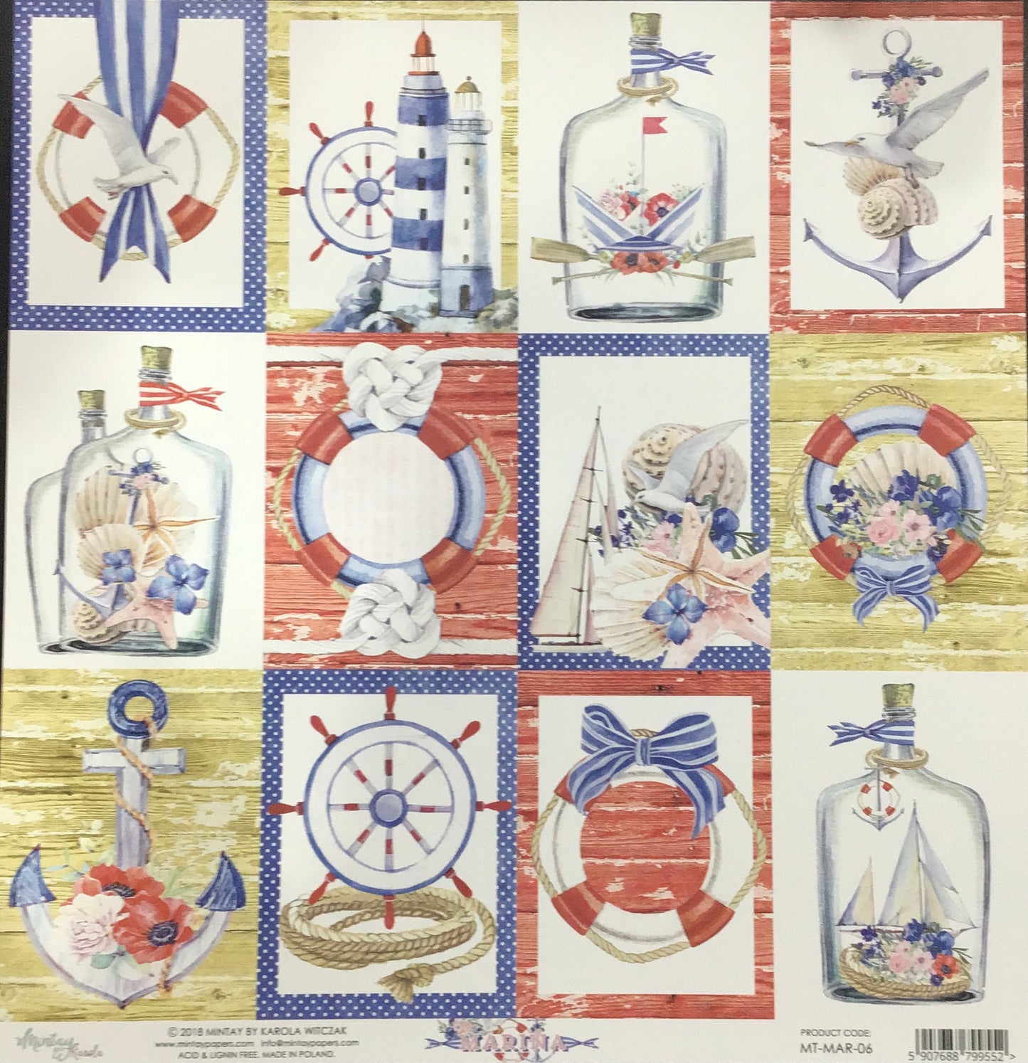 Mintay - Marina - 1x Double sided sheet - 30.5x30.5cm