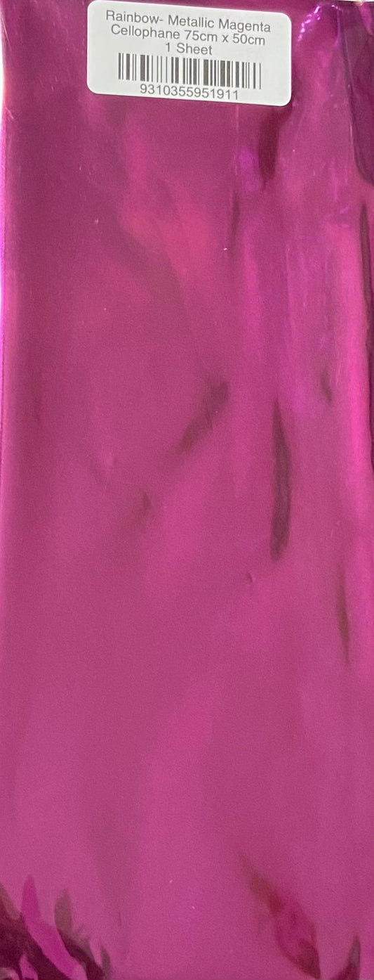 Metallic cellophane - Magenta -1 sheet - 500x750mm