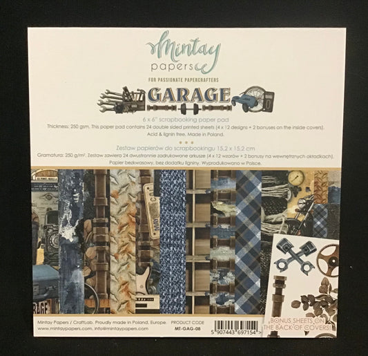 Garage Paper Pad - 24x Double sided sheets - 15.2x15.2cm
