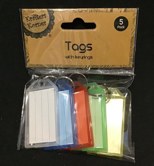 Tags with Keyrings - 5 pk