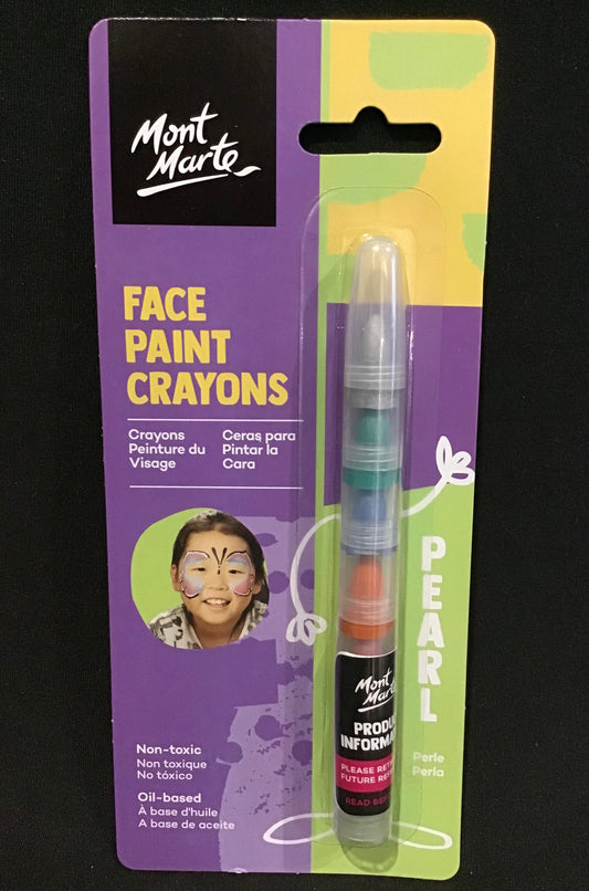 Mont Marte - Face Paint Nail Crayons - Pearl - Non Toxic - 6 colours