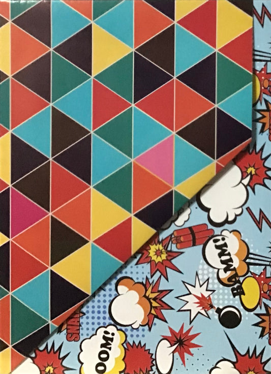 Koala Collection Wrap D/S - 2x Cartoon Blast/Retro Triangles - 69x49cm