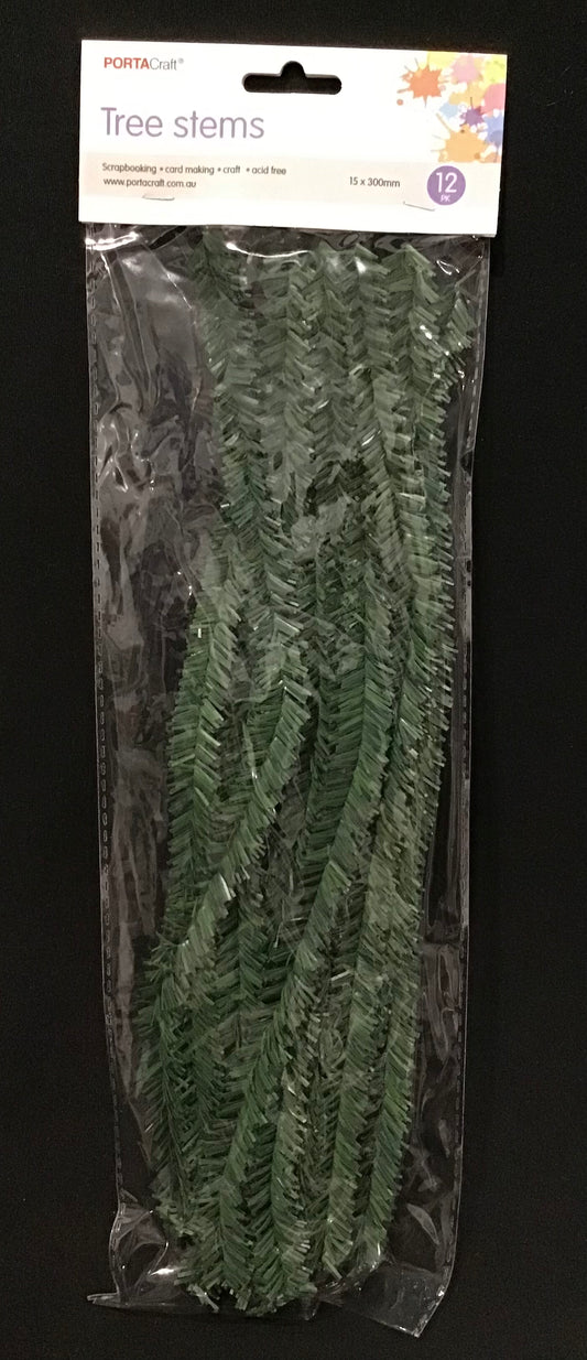 Tree Stems - Dark Green - Pack of 12