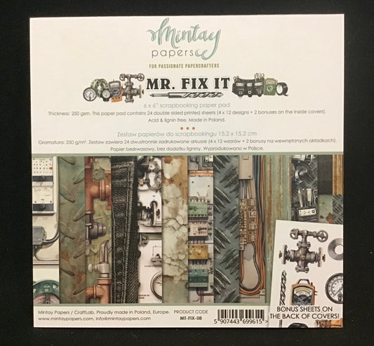 Mr Fix It Paper Pad - 24x Double sided sheets - 15.2x15.2cm