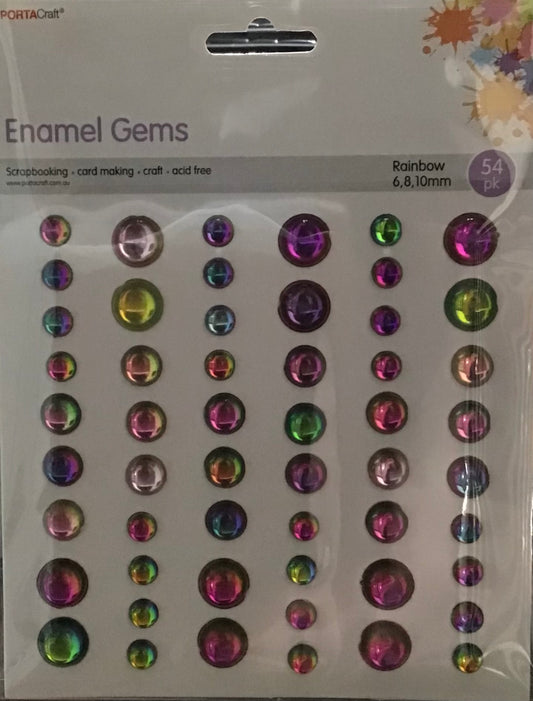 Enamel Gems - Rainbow Iridescent- 6, 8 and 10mm - 54 pk