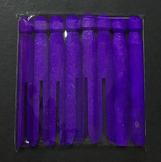Wooden Dolly Pegs - Purple - 8 pk