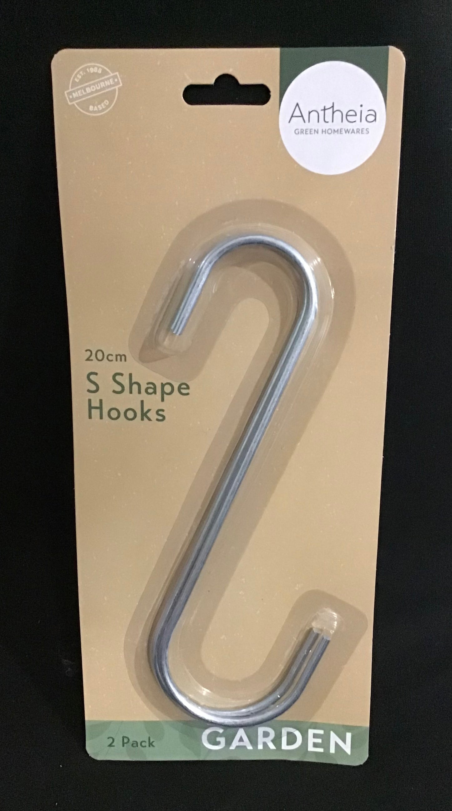 S Shape Hooks - 2 pk - 20cm