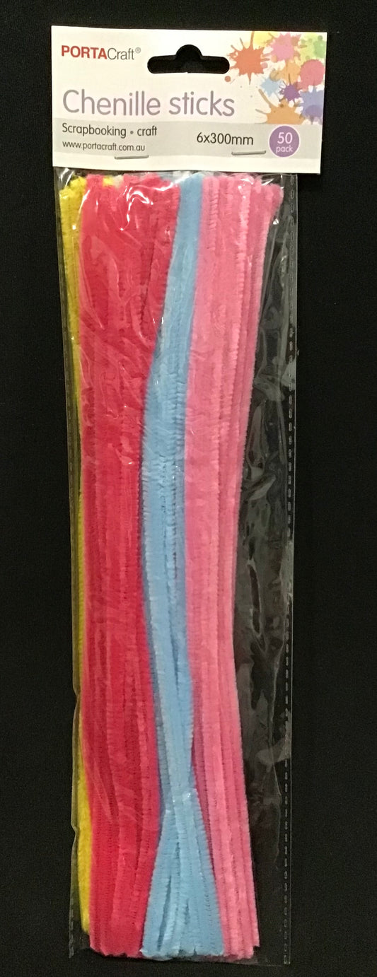 Pipe Cleaners 6mm - 5 Colour Pastel Mix - Pack of 50