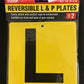 Reversible Suction Hook L and P Plates - NSW/SA/TAS/QLD/NT - 15x15cm - Pack of 2