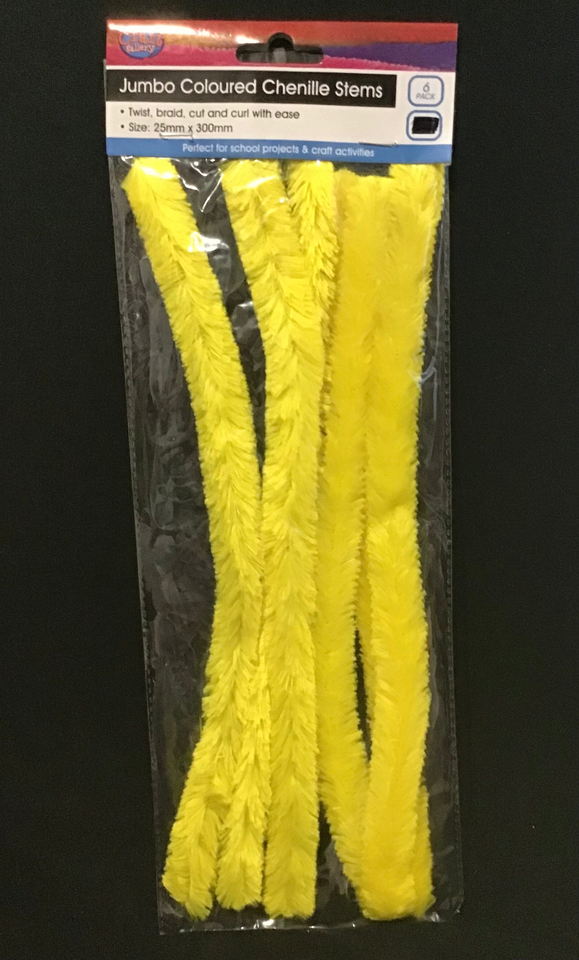 Pipe Cleaners Jumbo - Yellow - Pack of 6 - 30cm – The Crafty Bear Shop