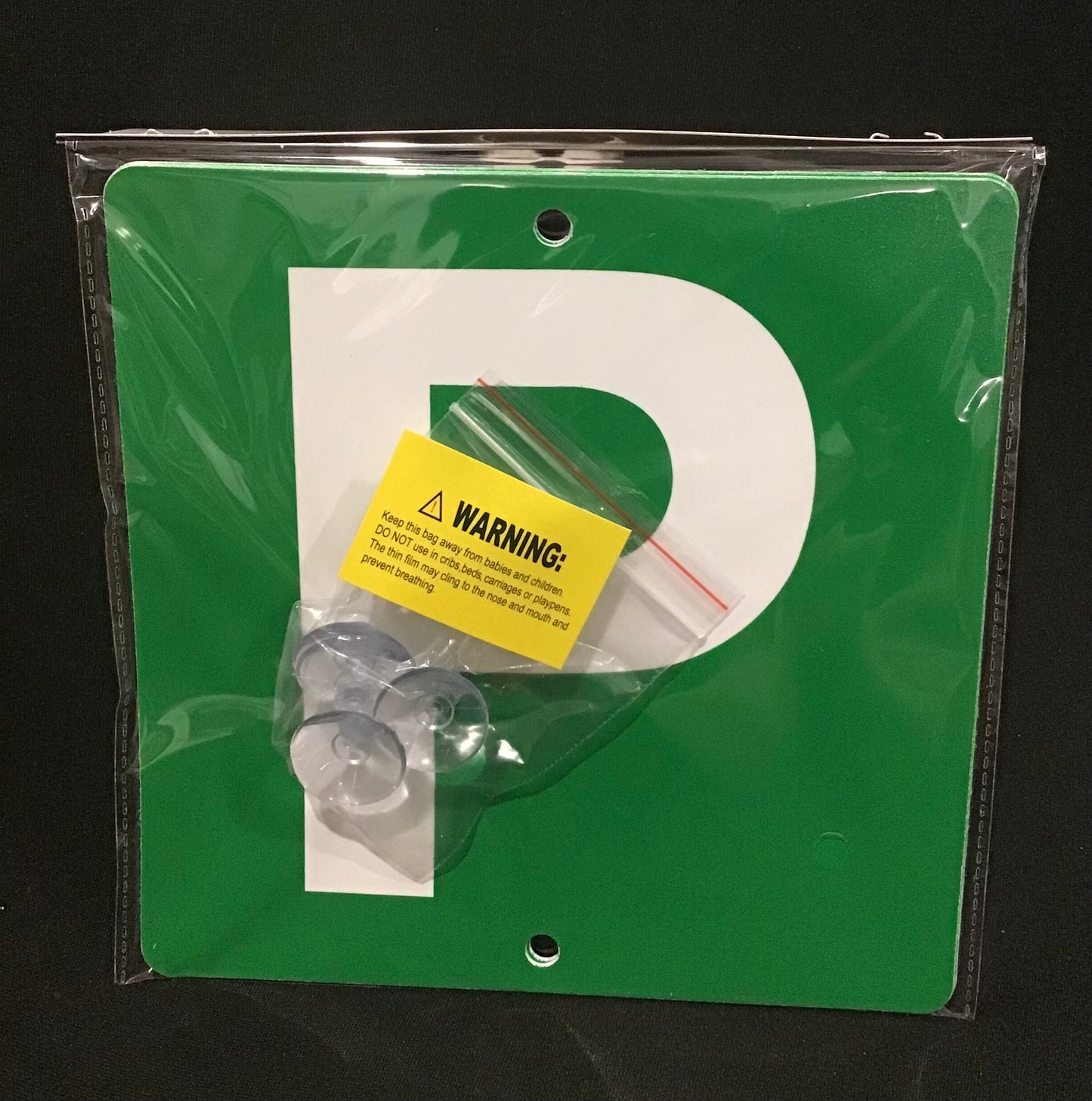 Reversible Suction Hook P plates - Red/Green - VIC/WA - 15cm x 15cm - Pack of 2