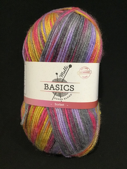 Malli Basics Super Blend Yarn - 8 Ply - Sorbet - 100g - 100% Acrylic