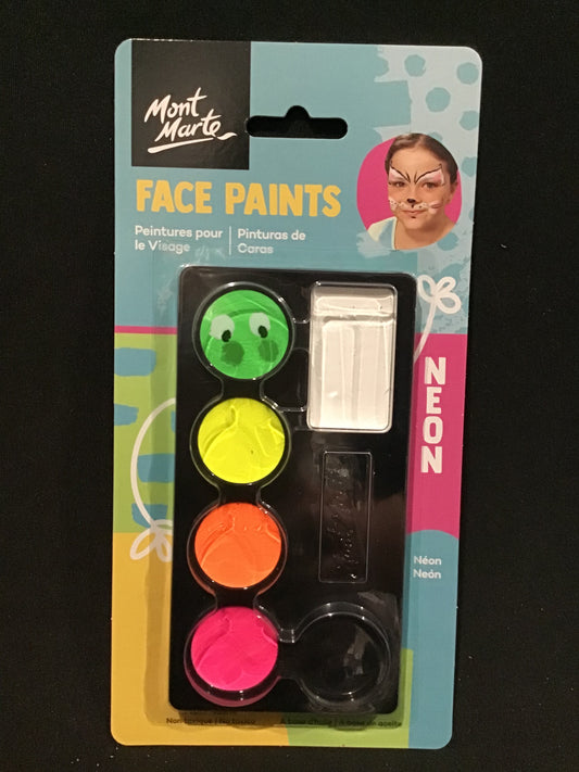 Mont Marte Face Paints - Neon - Non Toxic - 6 colours
