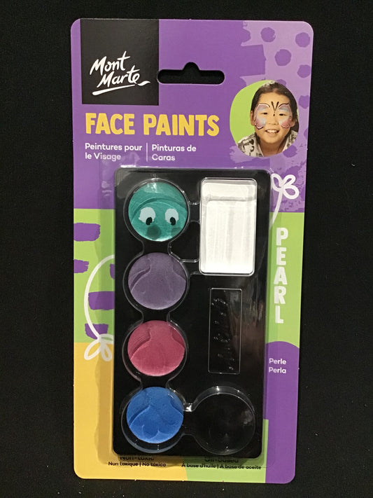 Mont Marte Face Paints - Pearl - Non Toxic - 6 colours