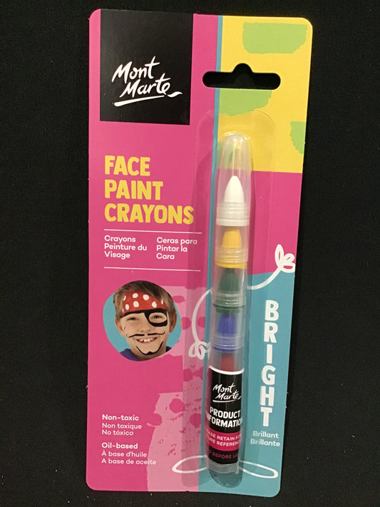 Mont Marte - Face Paint Nail Crayons - Bright - Non Toxic - 6 colours