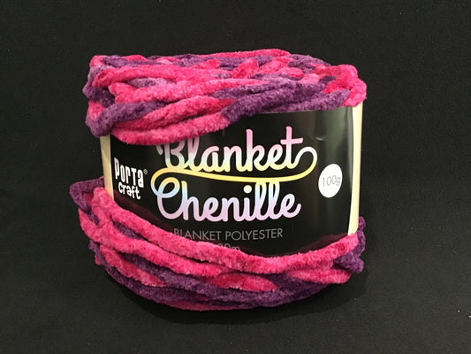 Blanket Chenille - Blanket Polyester Wool 80m - 100g - Multi Magenta