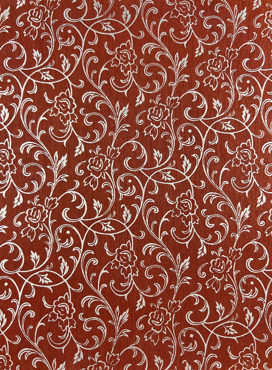 Specialty Paper 3 x  A4 Handmade (lightweight) Rustic Brown/White Paisley