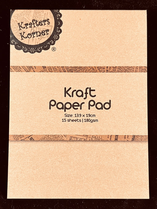 Kraft Paper Pad - 19 x 13.9cm - 15 Sheets 180gsm