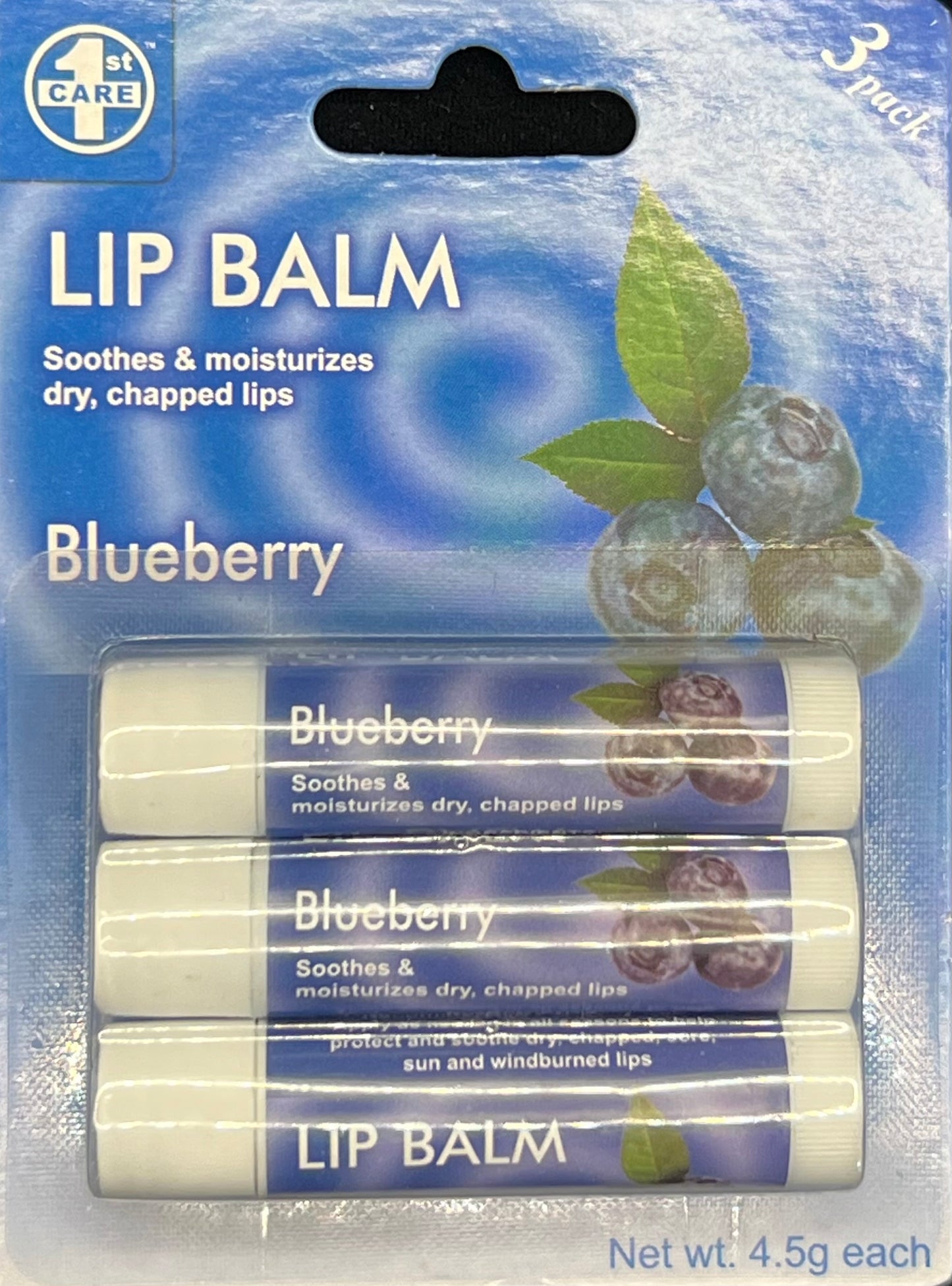 Lip Balm - Blueberry - 3 Pack