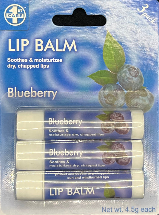 Lip Balm - Blueberry - 3 Pack