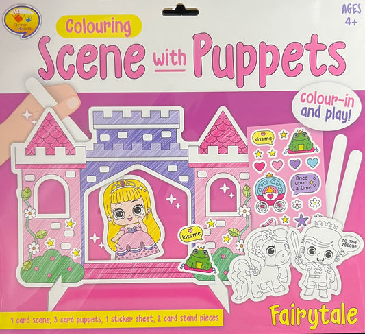 Colouring Scene with Puppets - Fairytale