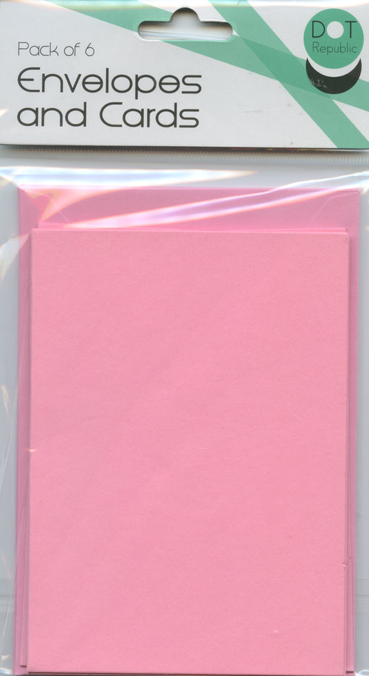 Envelopes and Cards C6 - Pack of 12 (6 of each)- Pink