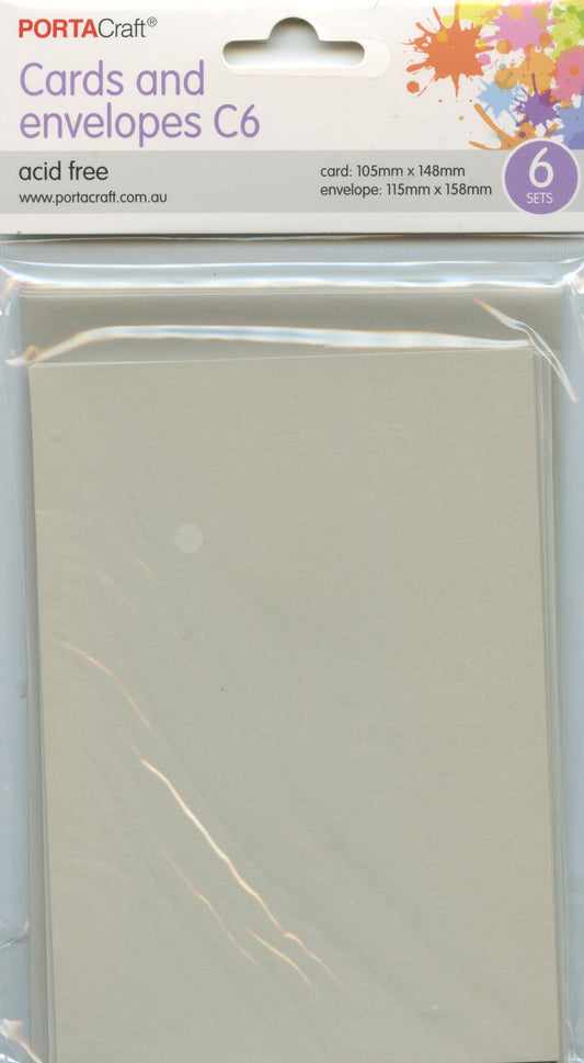 Card and Envelopes C6 - 6 Sets - Slate