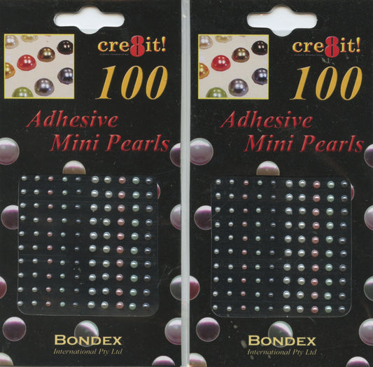 Mini Pearl Adhesive Rhinestones 100 pack x 2