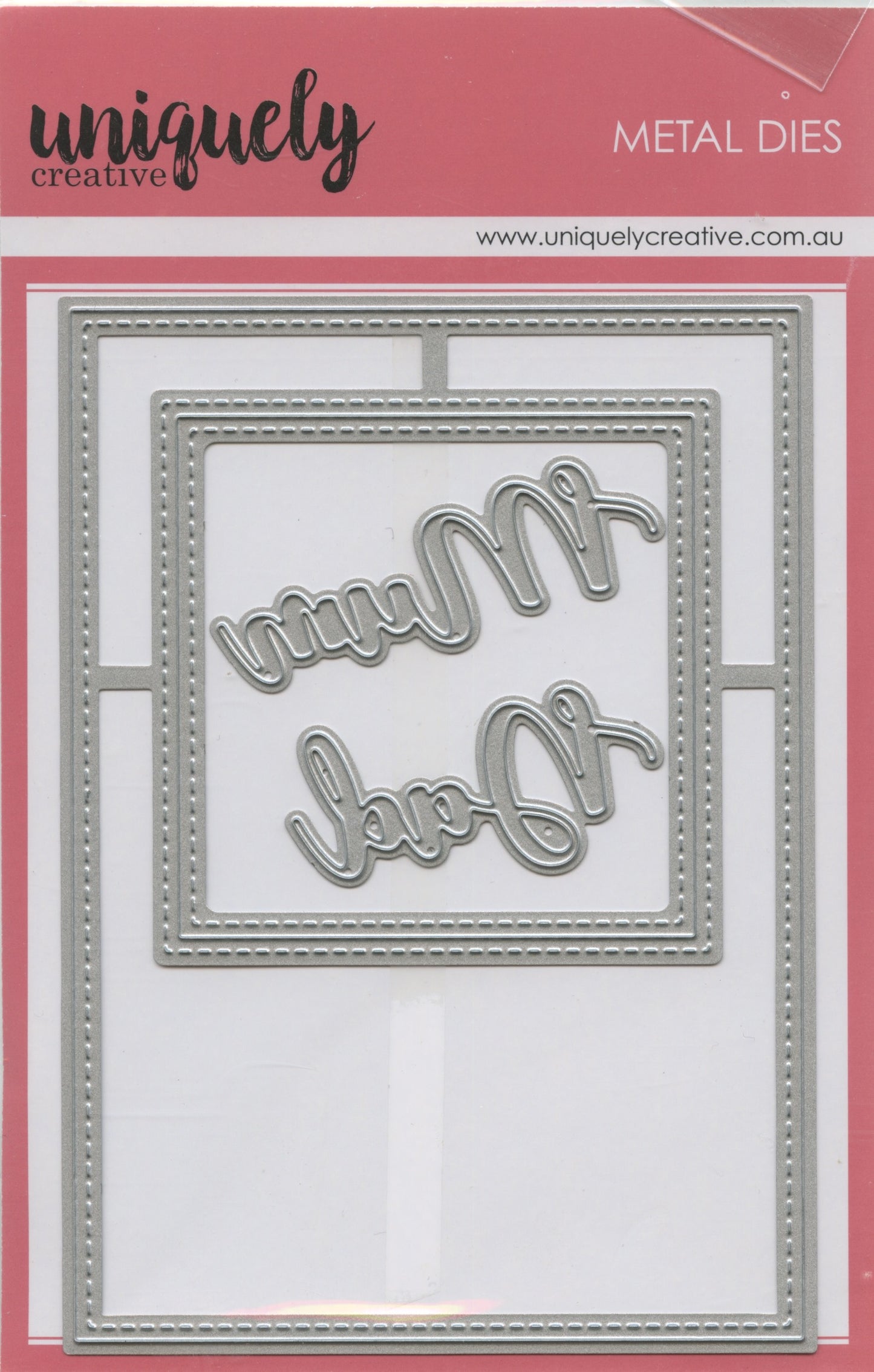 Metal Dies - Stitched Window Frame with Mum/Dad