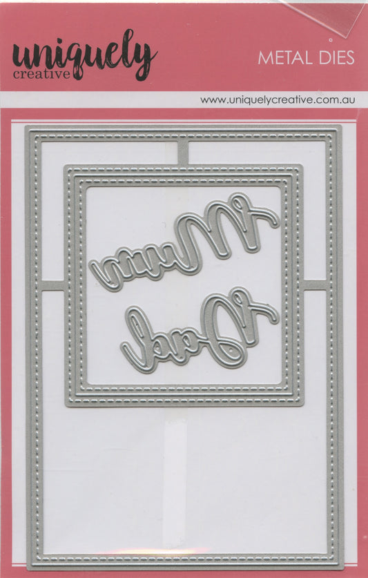 Metal Dies - Stitched Window Frame with Mum/Dad