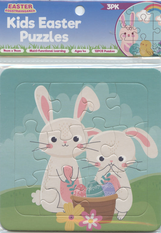Kids Easter Puzzles Bunnies - Pack of 3