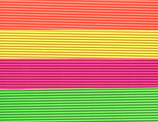 Corrugated A4 Card - Fluro Orange/Yellow/Green/Pink - 4 pack