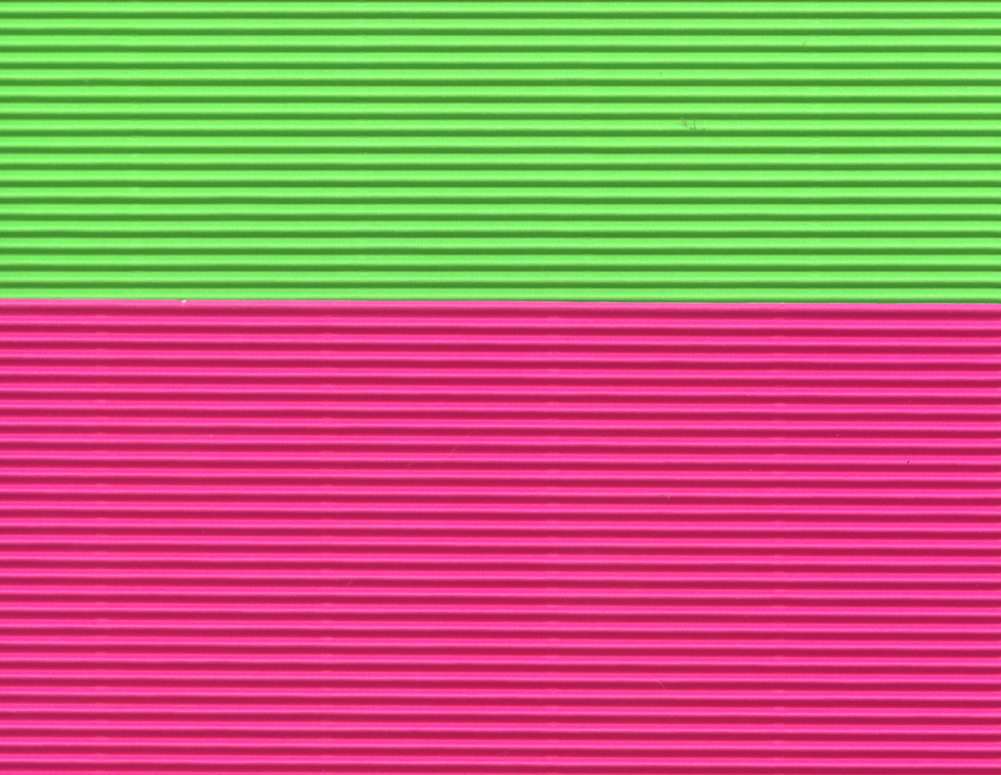 Corrugated A4 Card - Fluro Green and Pink - 4 pack