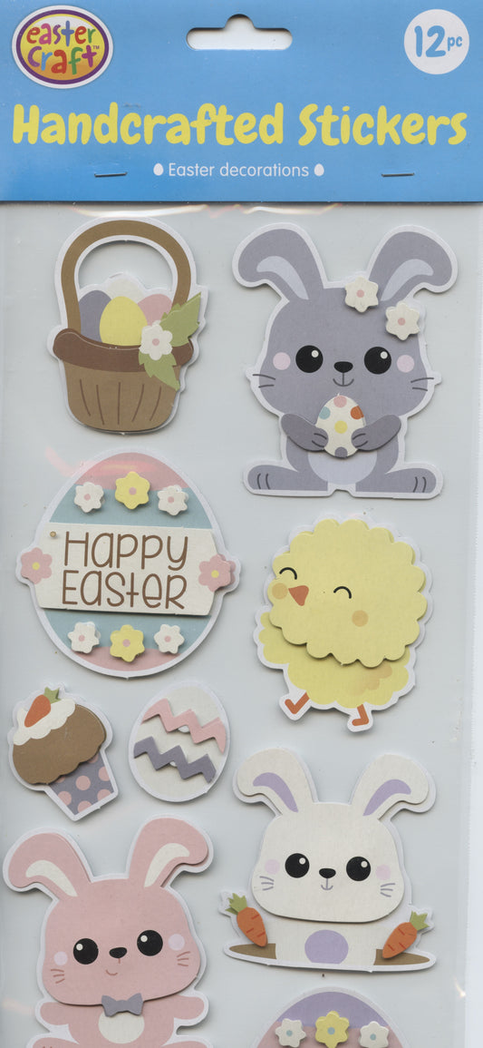 Easter Handcrafted Stickers - 12pc