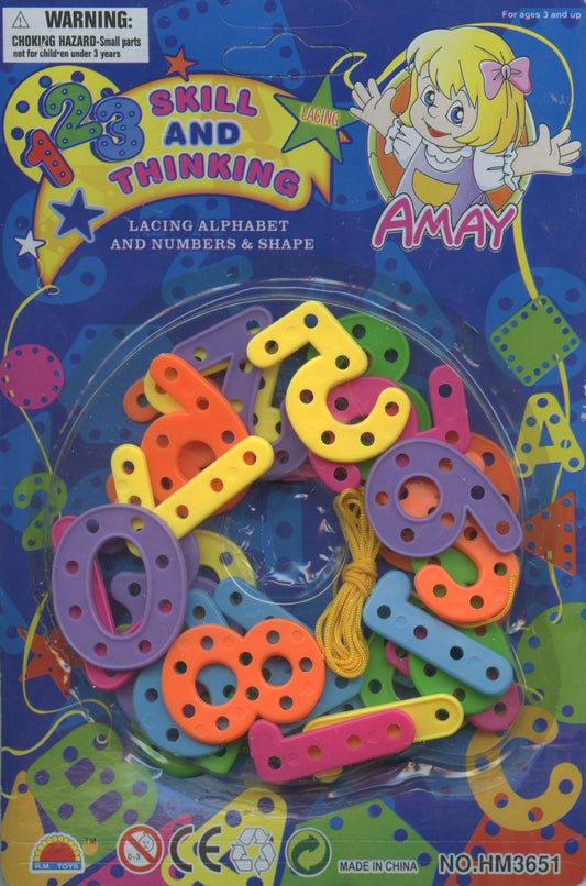Skill and Thinking Lacing Bright Numbers with thread - 30 pieces