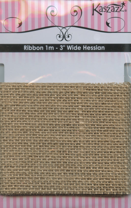 Hessian Ribbon - Natural - 8cm x 1m