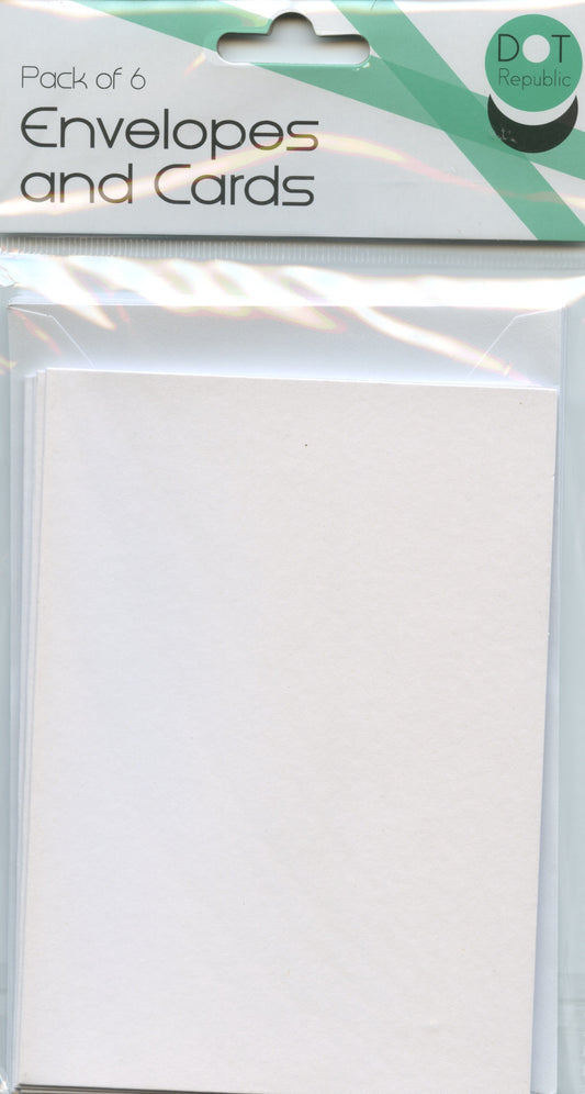 Envelopes and Cards C6 - 6 sets - 12 pieces - White