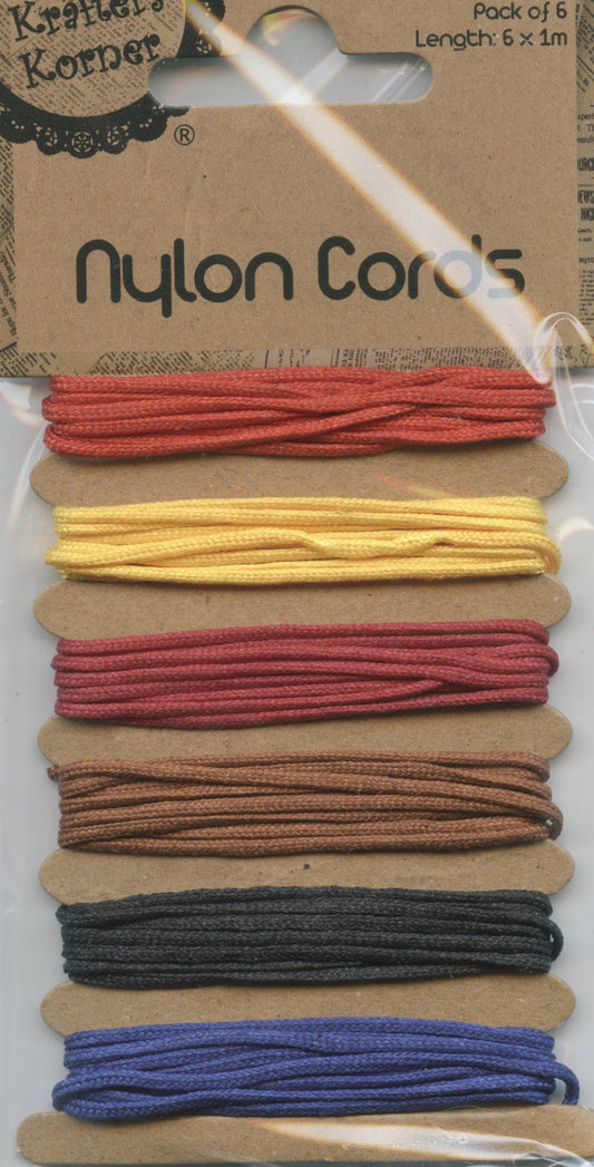 Nylon Cord - 6x Colours #1 - 1mm x 1m