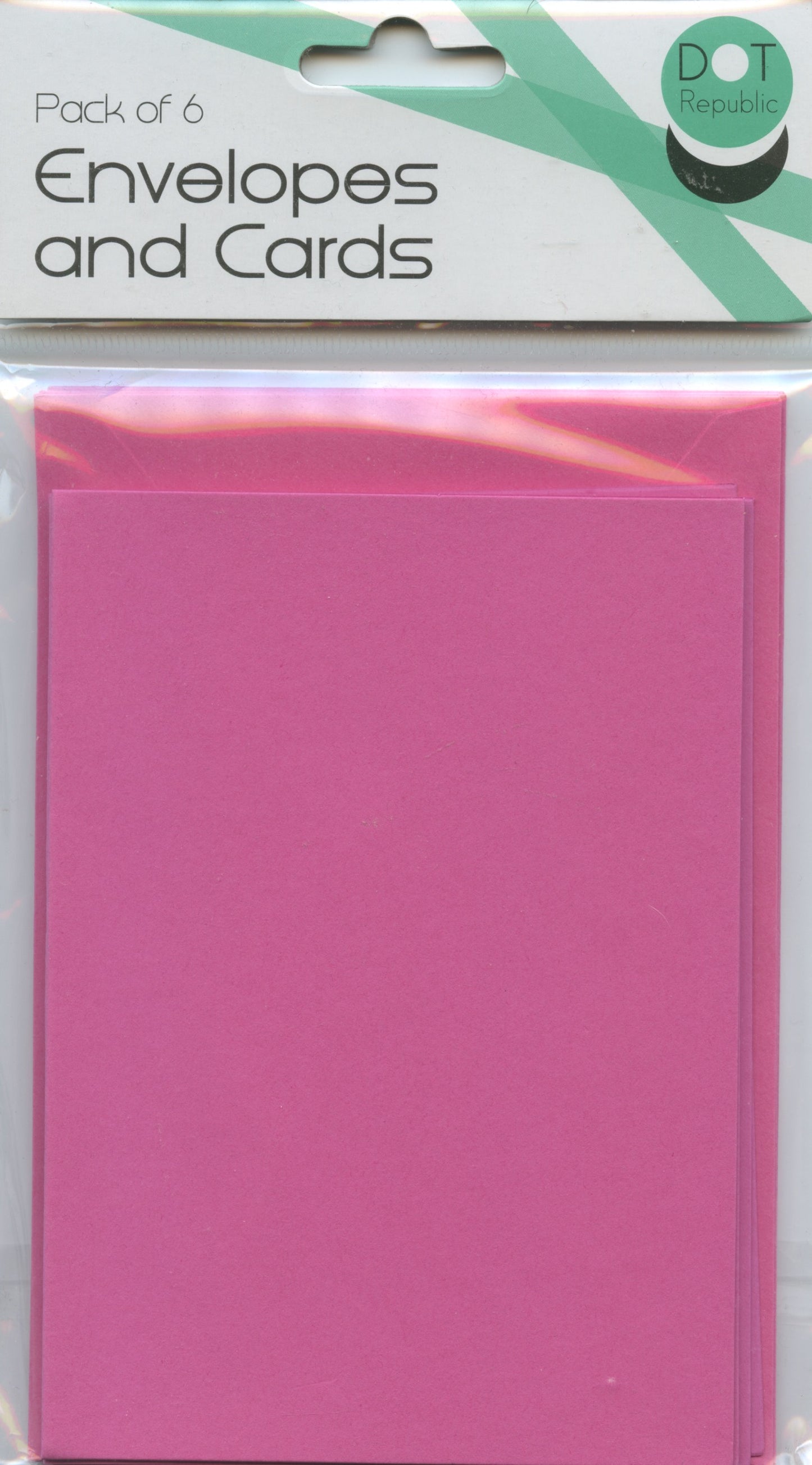 Envelopes and Cards C6 - 6 sets - 12 pieces - Hot Pink