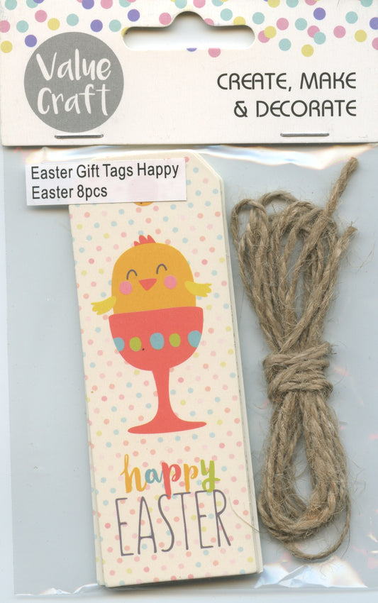 Happy Easter Gift Tags - 2 Designs - Pack of 8