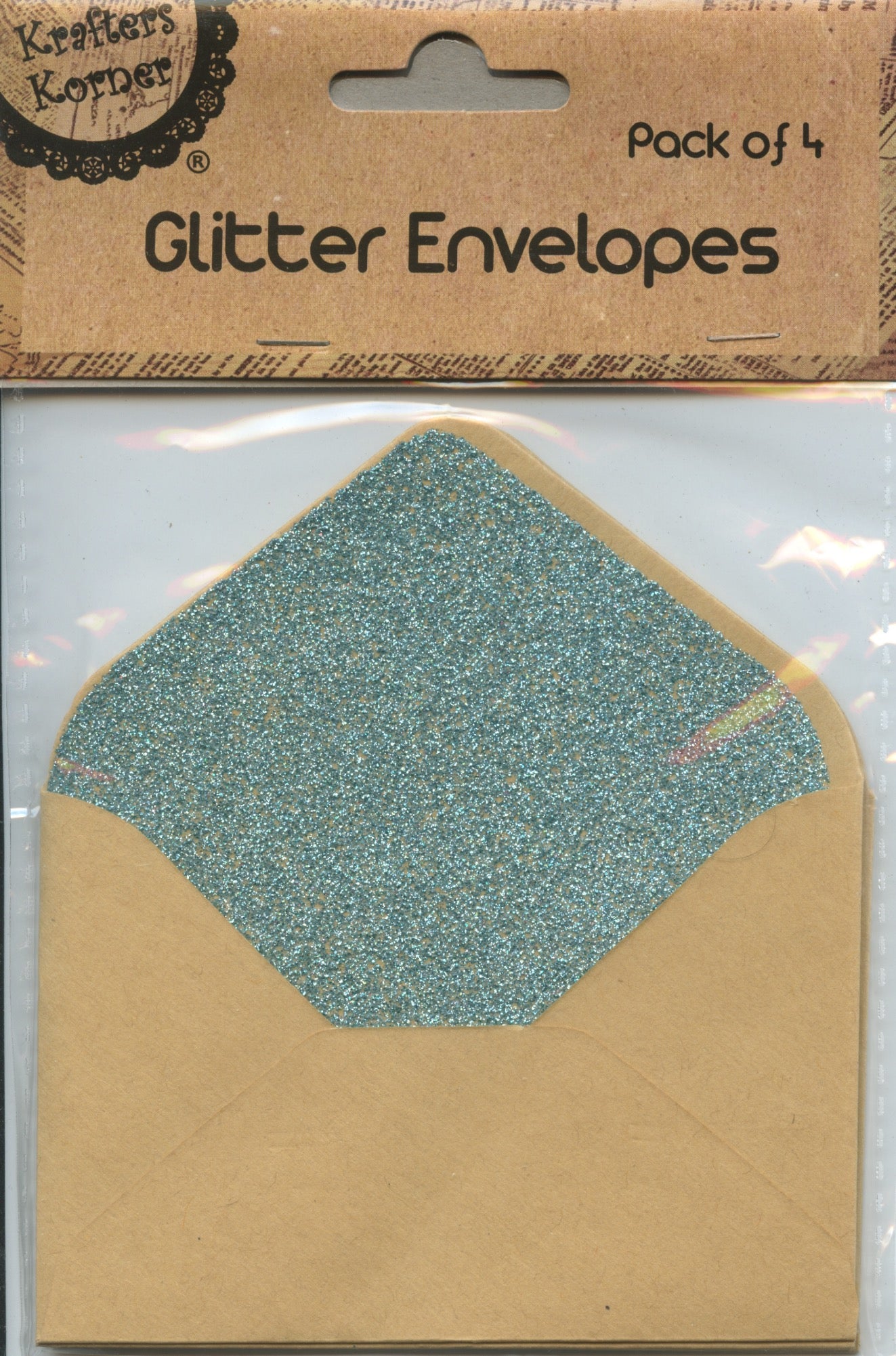 Glitter Envelopes Pack of 4 - Blue