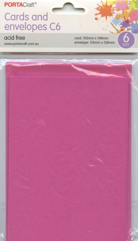 Porta Craft Cards and Envelopes C6 - 6 Sets - Fandango