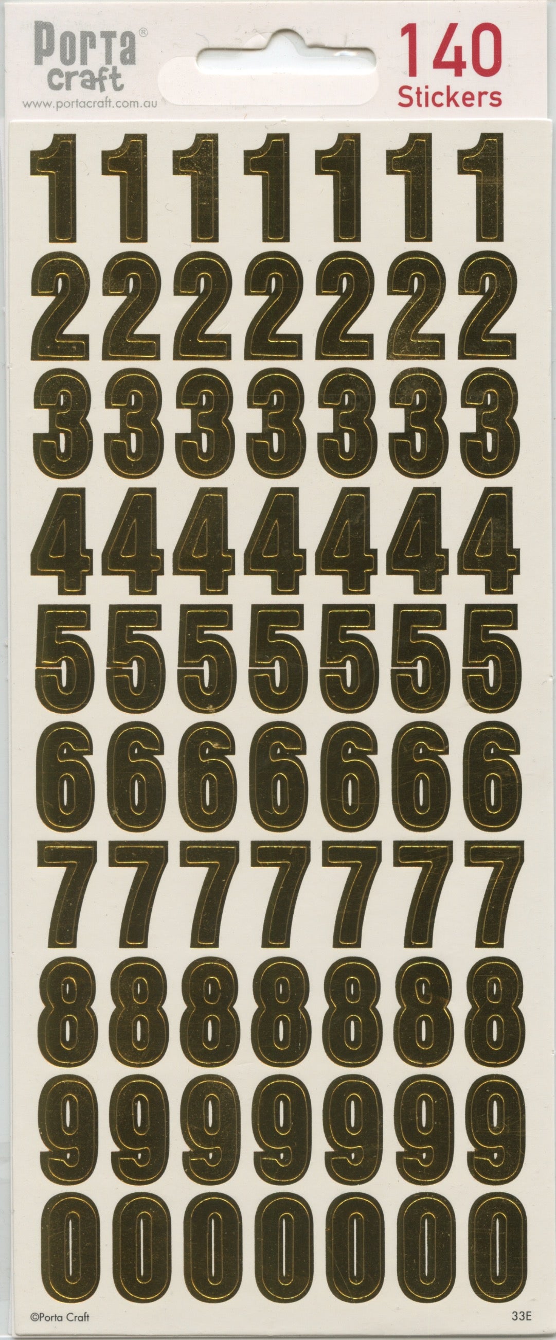 Gold Number Stickers - 140 pk