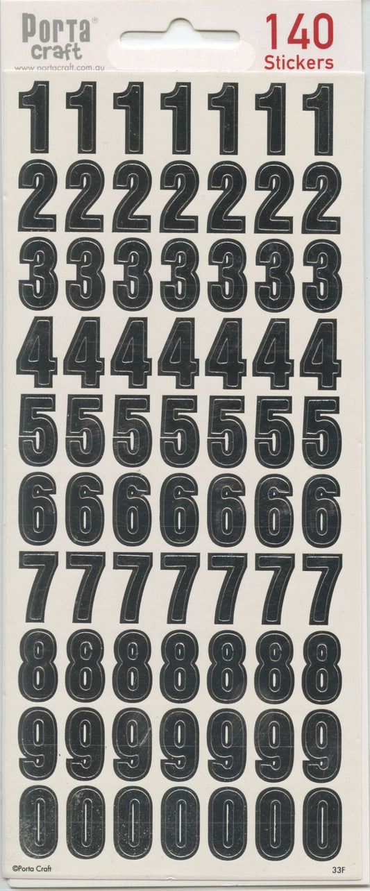 Silver Number Stickers - 140 pk